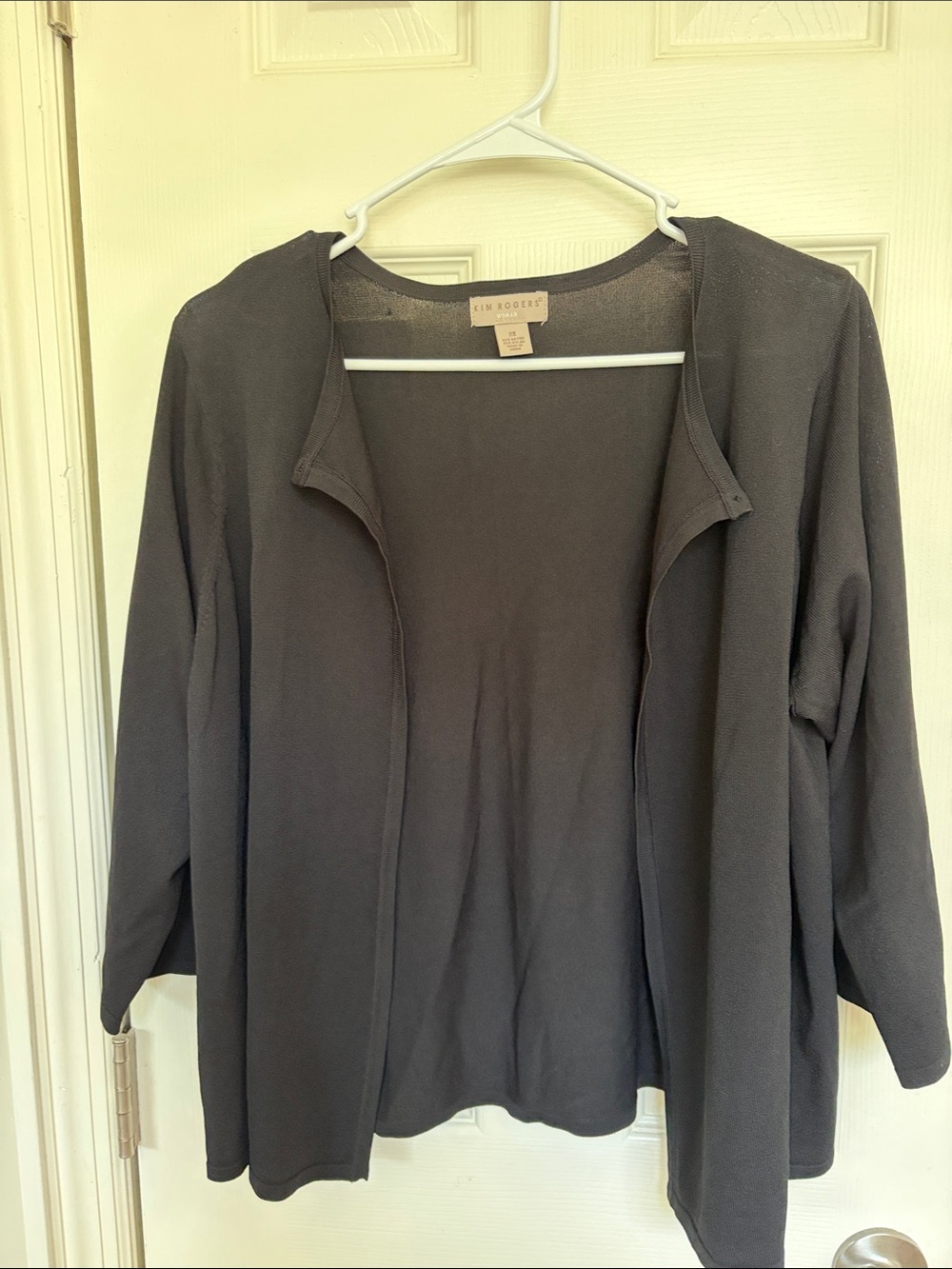 Kim Rogers Black Open Front Tunic Cardigan
